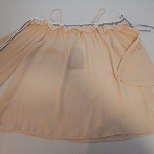 Listicle Cream Pleated Sleeves Top